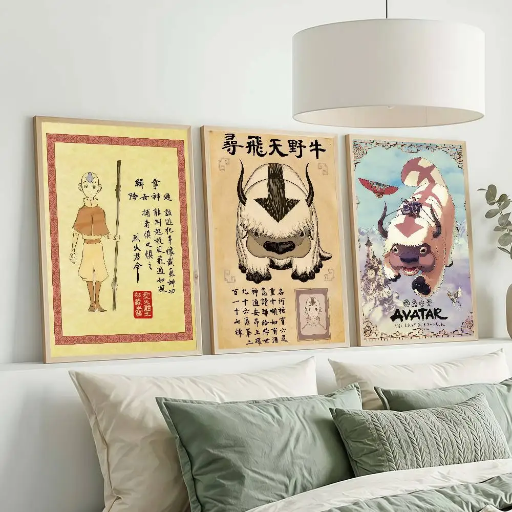 Cartoon A-AvatarLast A-Airbender W-Wanted Retro Posters Dormitory Decorations Bedroom And Living Room Wall Murals Souvenirs
