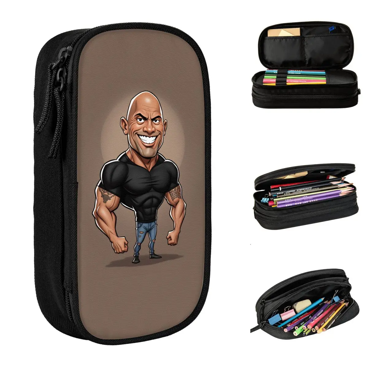 the-rock-face-dwayne-johnsons-estojo-de-lona-bolsa-de-lapis-infantil-estetica-grande-estojo-escolar-papelaria
