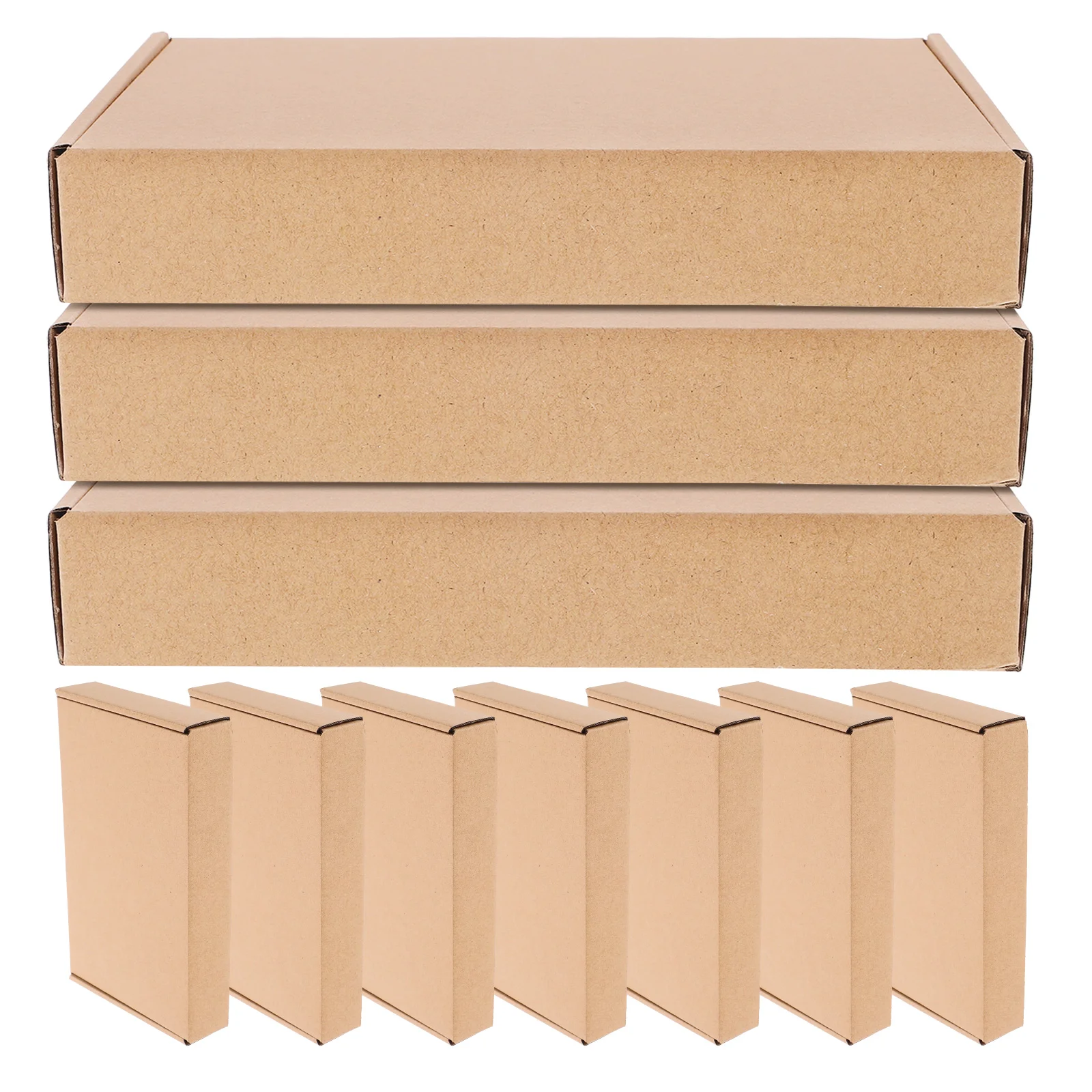 Caixas de papelão para embalagem Mailer, Embalagem Hat Kraft Paper, Moving Bulk Mailing, 10 Pcs