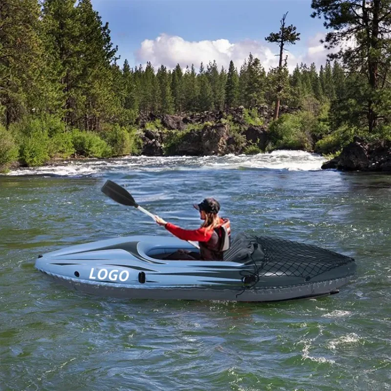 قوارب الكاياك المحمولة الملونة القابلة للنفخ - معدات اللعب المائية للسفر في الهواء الطلق، كاملة مع مجداف ومضخة هواء #1