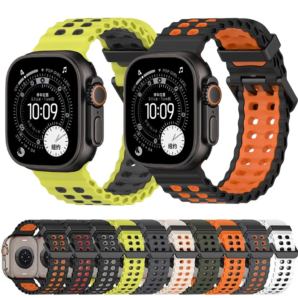 Silicone Strap for Apple Watch Ultra 3 2 1 49mm 11 10 46mm 9