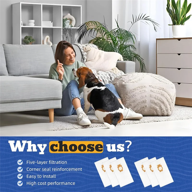 ABLE-Cloth Bags For All Generation& Sentria, 6 Pack 204814 Plus Filter Bags For Vacuum Bags Part 204811 205811