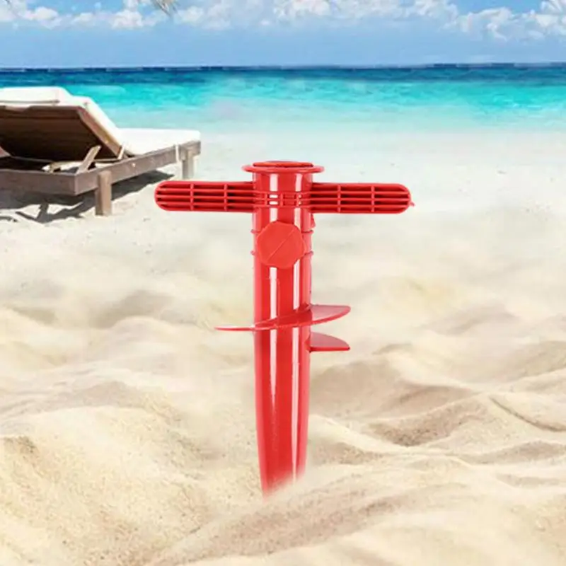 Beach Umbrella Fixed Base Portable Beach Umbrella Sand Anchor Heavy Duty Windproof Parasol Ground Anchor Sunshade Holder