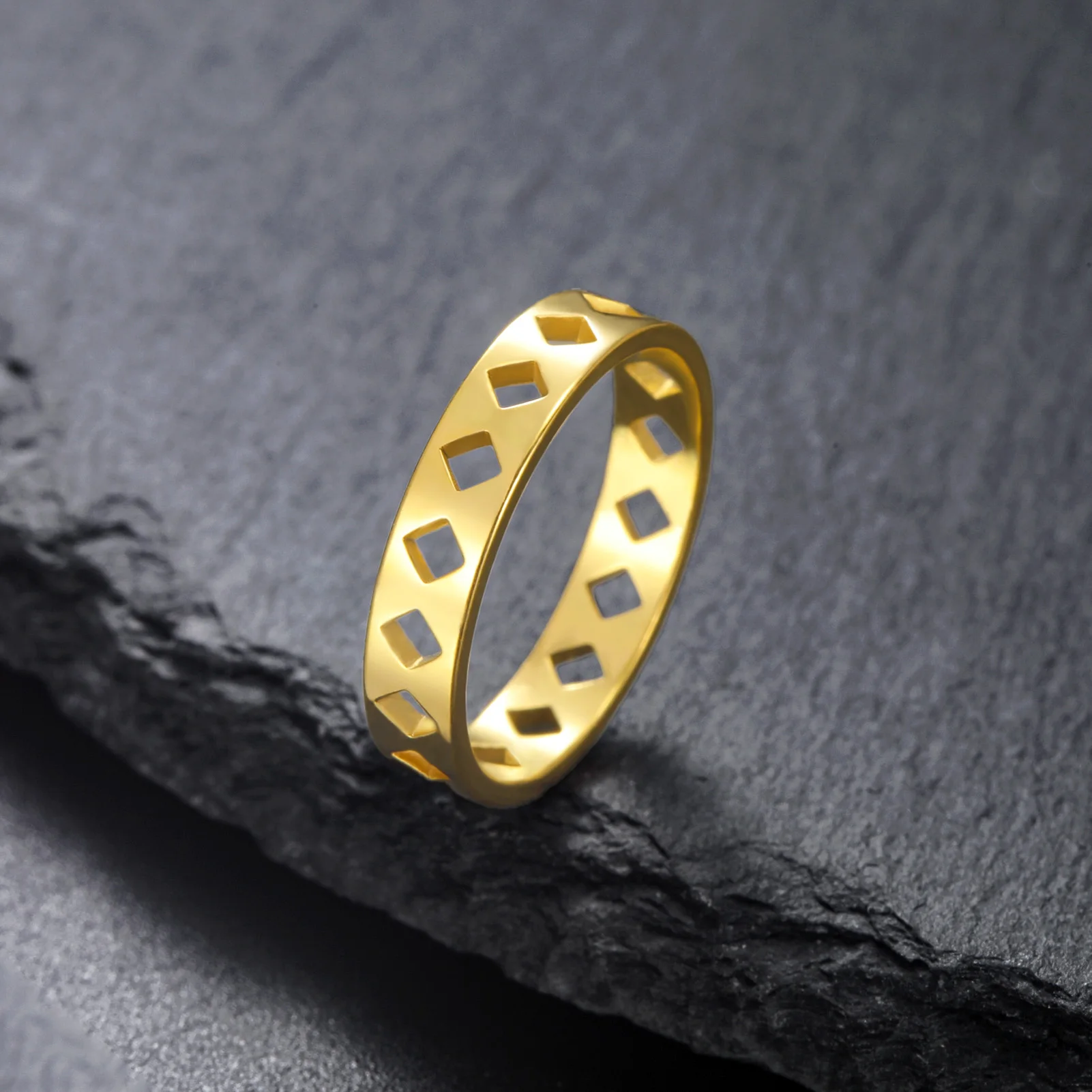 

Cazador Geometric Rings for Women Gold Color Stackable Rhombic Finger Rings Stainless Steel Jewelry Gift Wholesale 2025 Trend