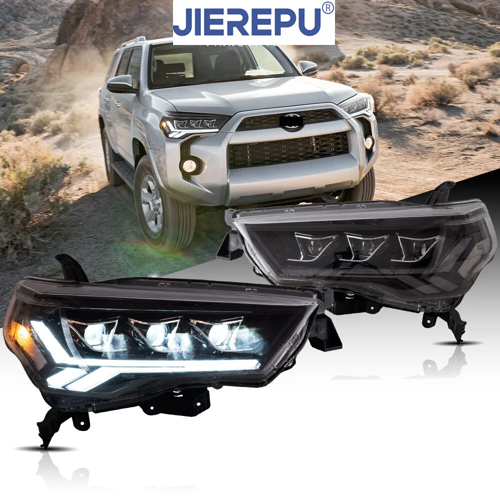 

1Pair Turn Signal Clear LED Reflector Headlights For 2014-2020 Toyota 4Runner W/Sequential
