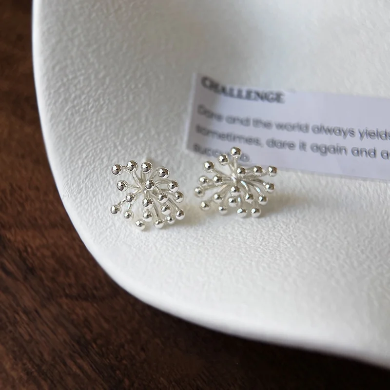 Gold Silver Color Fireworks  Explosion Shape Metal Stud Earrings for Women Minimalist Vintage Fine Jewelry Flower Accessories