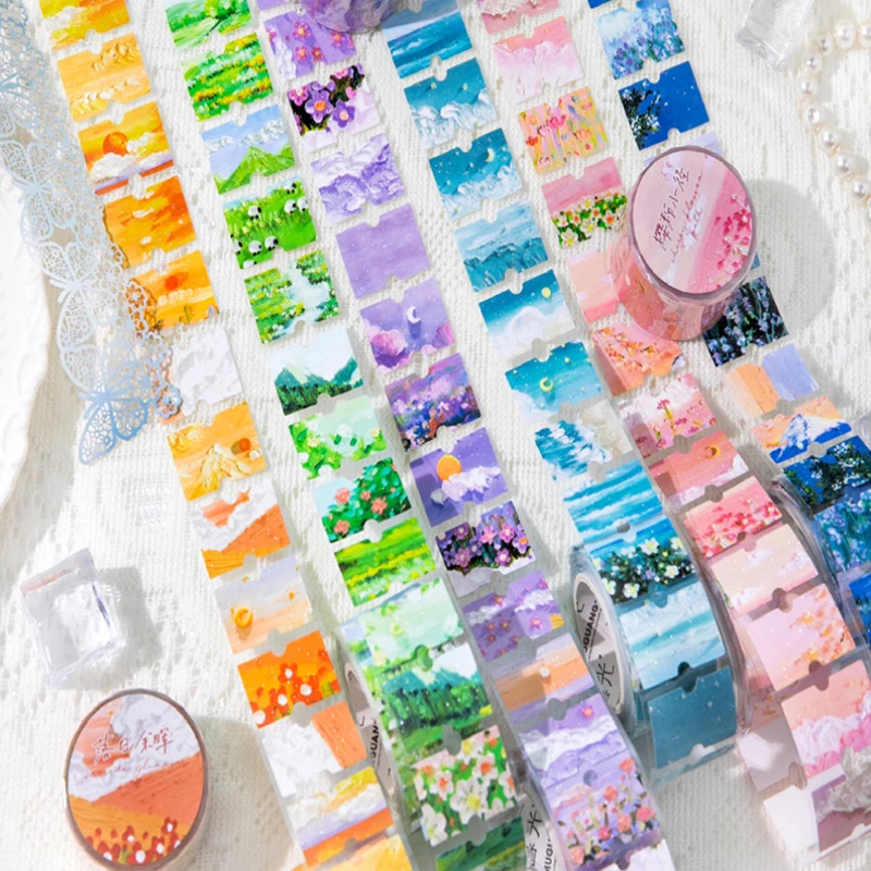 

Mr. Paper 6 Rolls Pen Travel Series Washi Tape 200cm/Roll, Synthetic Paper Glitter Pre-cut for DIY Handbook Journal Scrapbooking