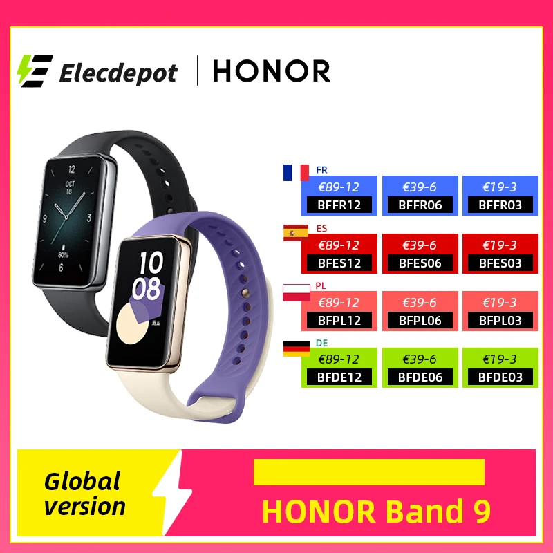 Global Version HONOR Band 9 Smart Band 1.57inches Large  Screen Curved Edge Design Fitness Age Up to 14 Days Battery Life