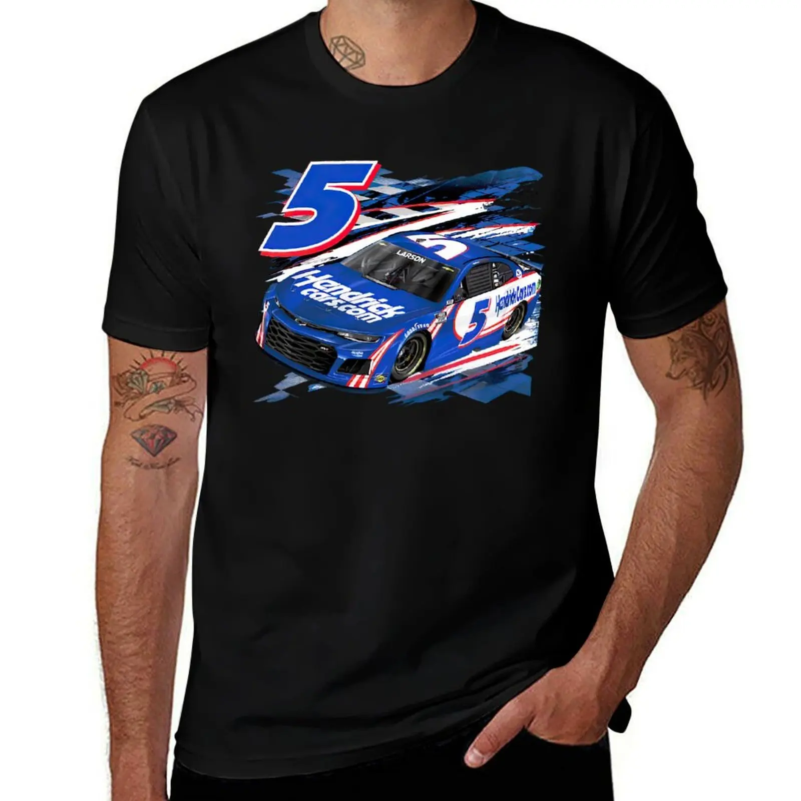 Kyle Larson wins at Nashville,kyle larson new hot T-Shirt Basic Short Sleeve for Men T-Shirt