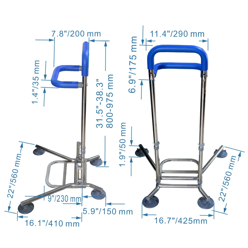 304 Stainless Steel Sofa Stand-Up Grab Bar Safety Handrail Assisted Standing Aid for Couch Elderly And Disability Care