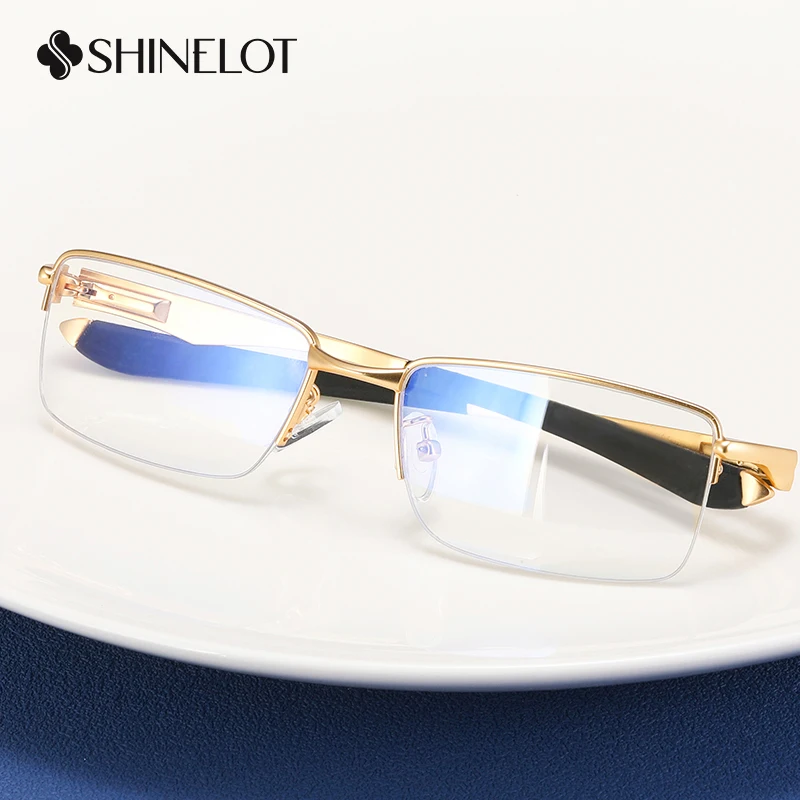 91282 إطار نظارات معدني مستطيل لحماية العين بإطار ضيق للرجال وصل حديثًا نظارات أنيقة