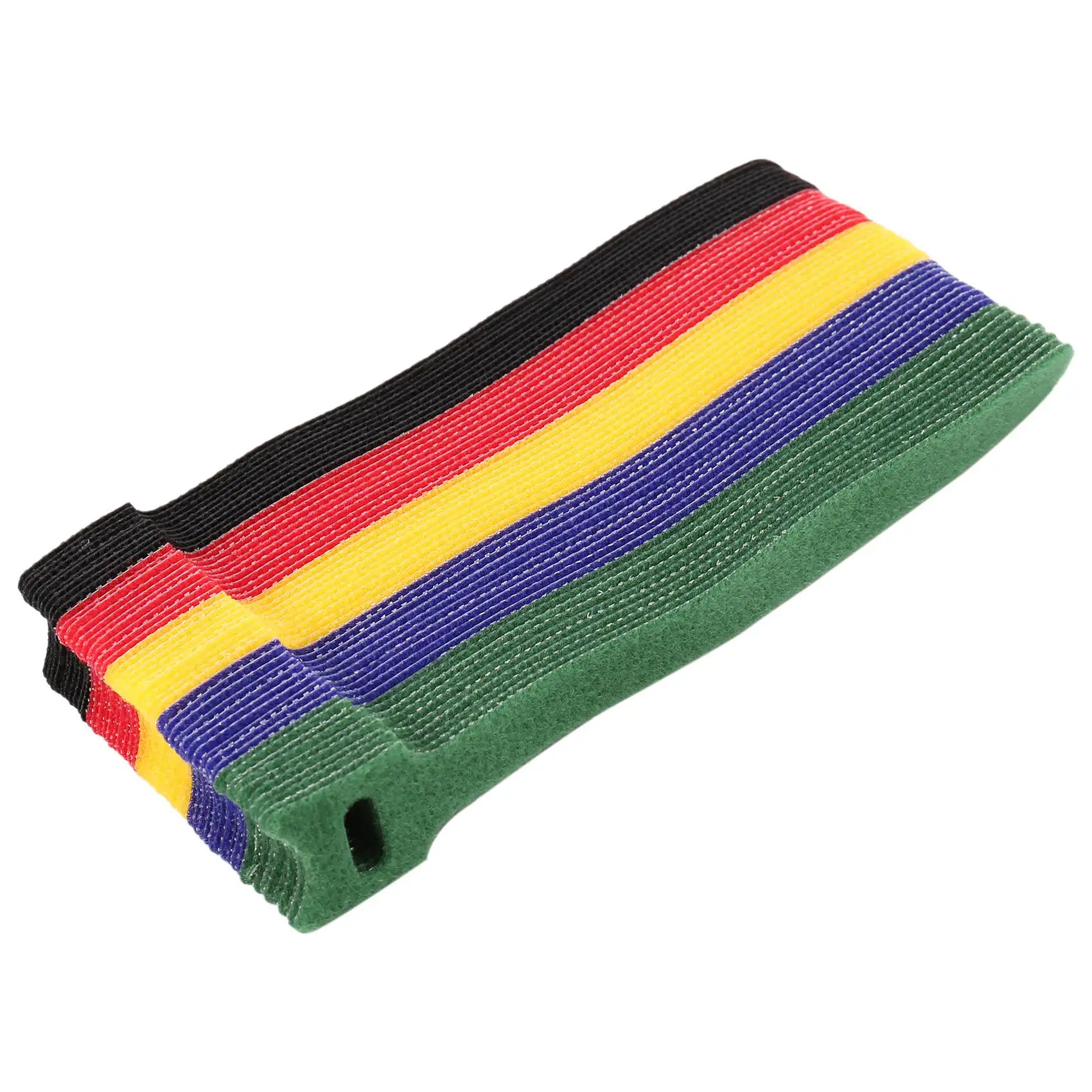 AA81-50PCS Reusable Color Mixing Cable Cord Strap Hook Loop Ties Tidy Organiser Tool Fastener Management