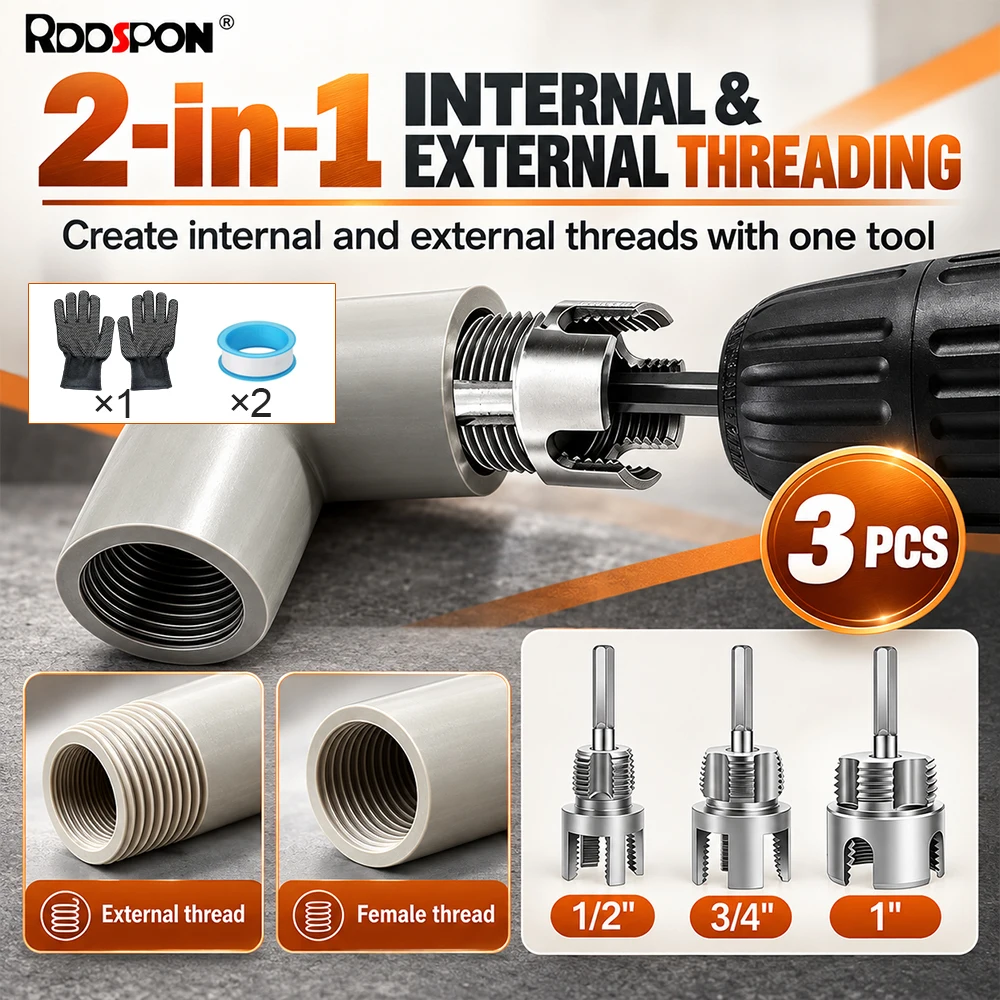 Pipe Threader Set Internal External Threading Tool 1/2