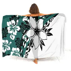 Polynesian Beach Scarf Temperament Coat Coat Shawl Women's Sarong Custom Elegant Sarong Seaside Bikini Smock 2024 New