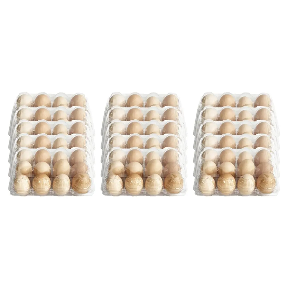 50-Pack of 15-Count Plastic Egg Cartons -Egg Containers Holds Chicken Eggs, Suitable for Farms, Markets and Families.