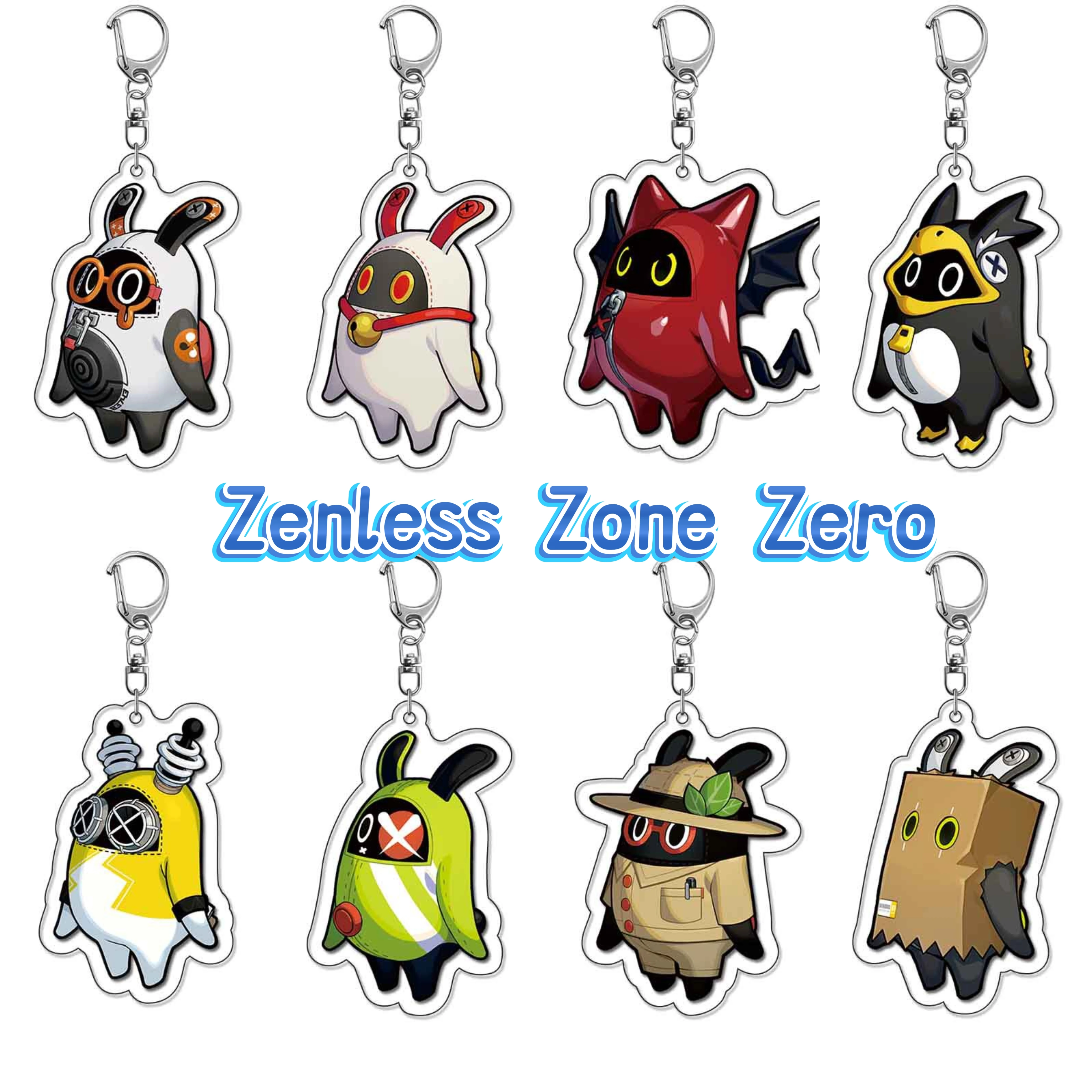 Chaveiro de acrílico 55MM do jogo Zenless Zone Zero com personagens Bangboo Amillion, Safety, Sharkboo Agent, Gulliver Butler e Red Moccus, brinquedo decorativo.