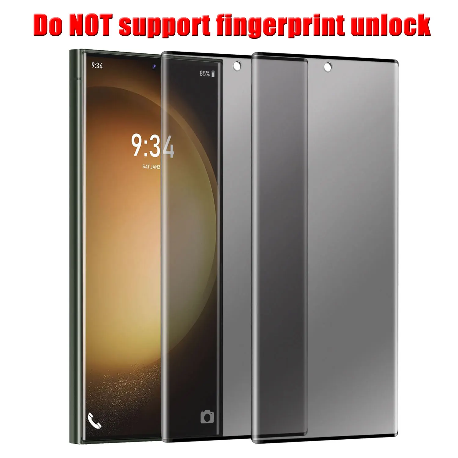 For Samsung Galaxy S23/S23 Plus/S23+/S23 Ultra/S23 FE 5G Case Friendly Anti Spy Privacy Tempered Glass Screen Protectors 2-Pack