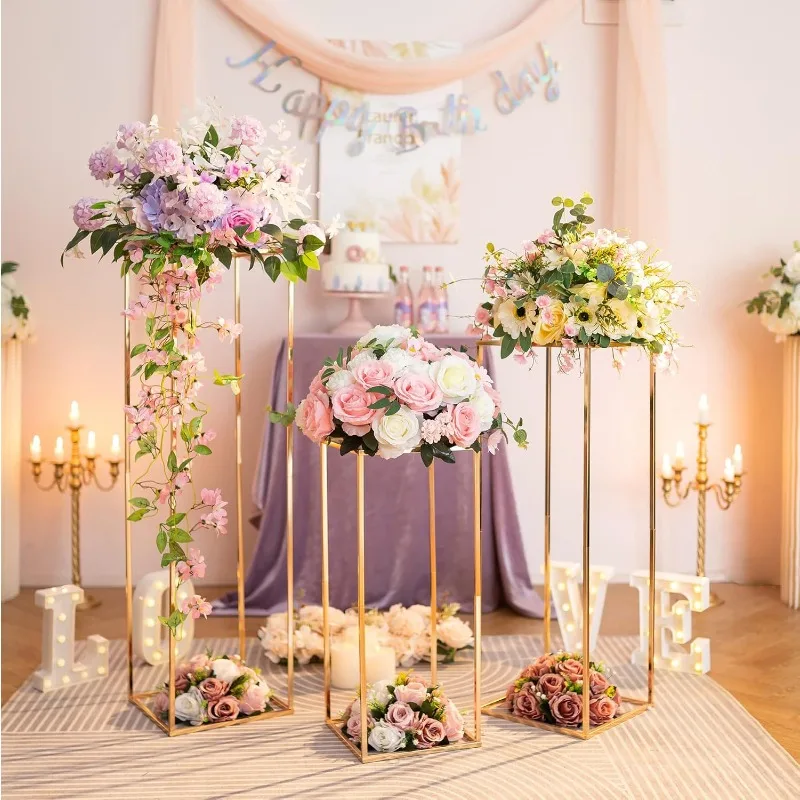 E-commerce delivery of wedding props, on-site arrangement, golden square frame, geometric road guide, festival supplies, iron fl