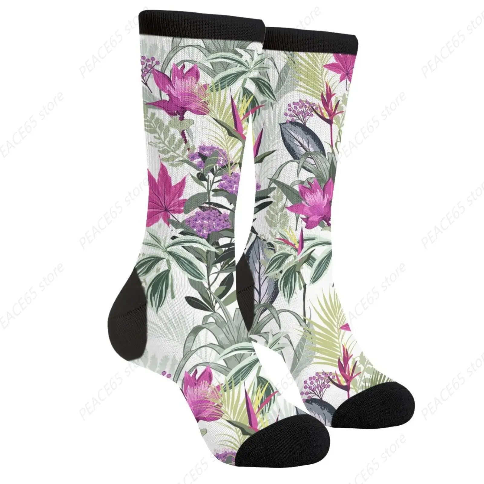 Spring Sock The Flowers Are In Full Bloom Crazy Crew Casual Dress Socks For Women'S