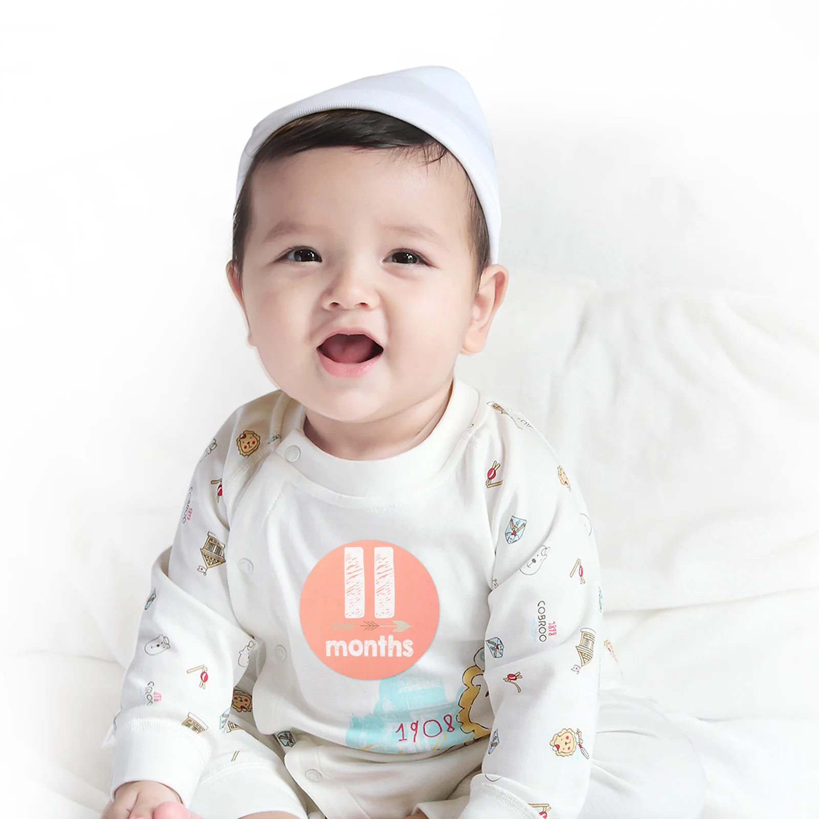 

12Pcs Baby Monthly Milestone Sticker Decals Newborn Infant Photo Props for Commemorative Growth Pictures Milestone Decal