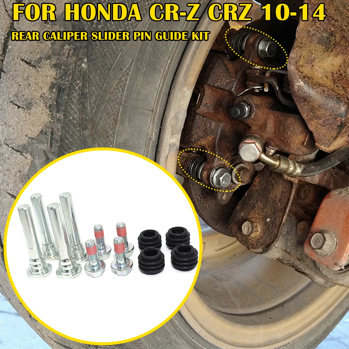 

Brake Caliper Cylinder Slider Guide Pin For Disc Housing Bolt Rubber Bushing Boot Seal Repair kit FOR HONDA CR-Z CRZ 2010 -2014