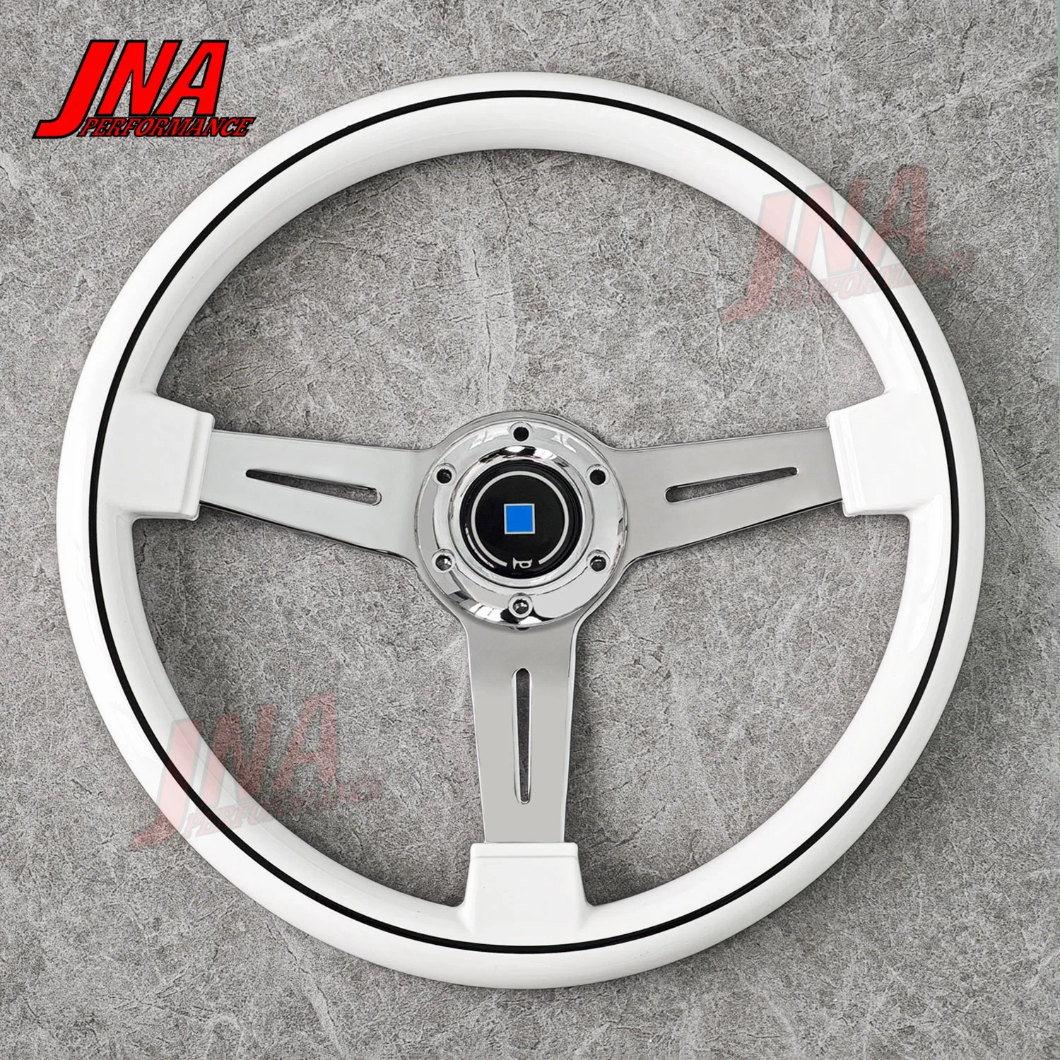 طبق مسطح خمر الأبيض ABS عجلة القيادة العالمي سيارة رياضية ضبط عجلة القيادة PC-ST06