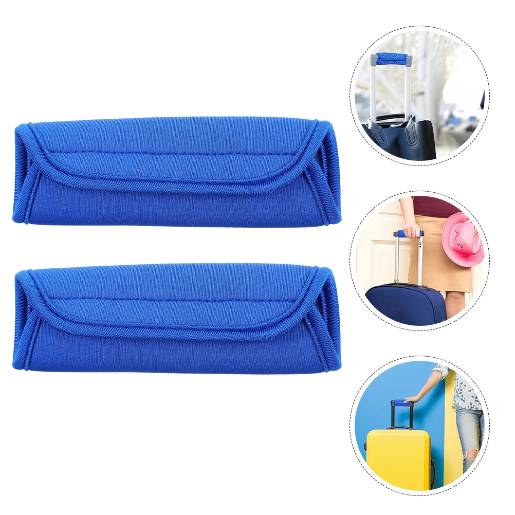 

2pcs Luggage Handle Wraps Neoprene Grip Cover Blue Practical Protector for Suitcase Handles Traveling Case Supplies