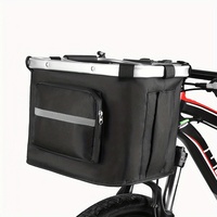 1pc Bike Basket Folding Small Pet Cat Dog Carrier Front Removable Bicycle Handlebar Basket Quick Release Easy Install