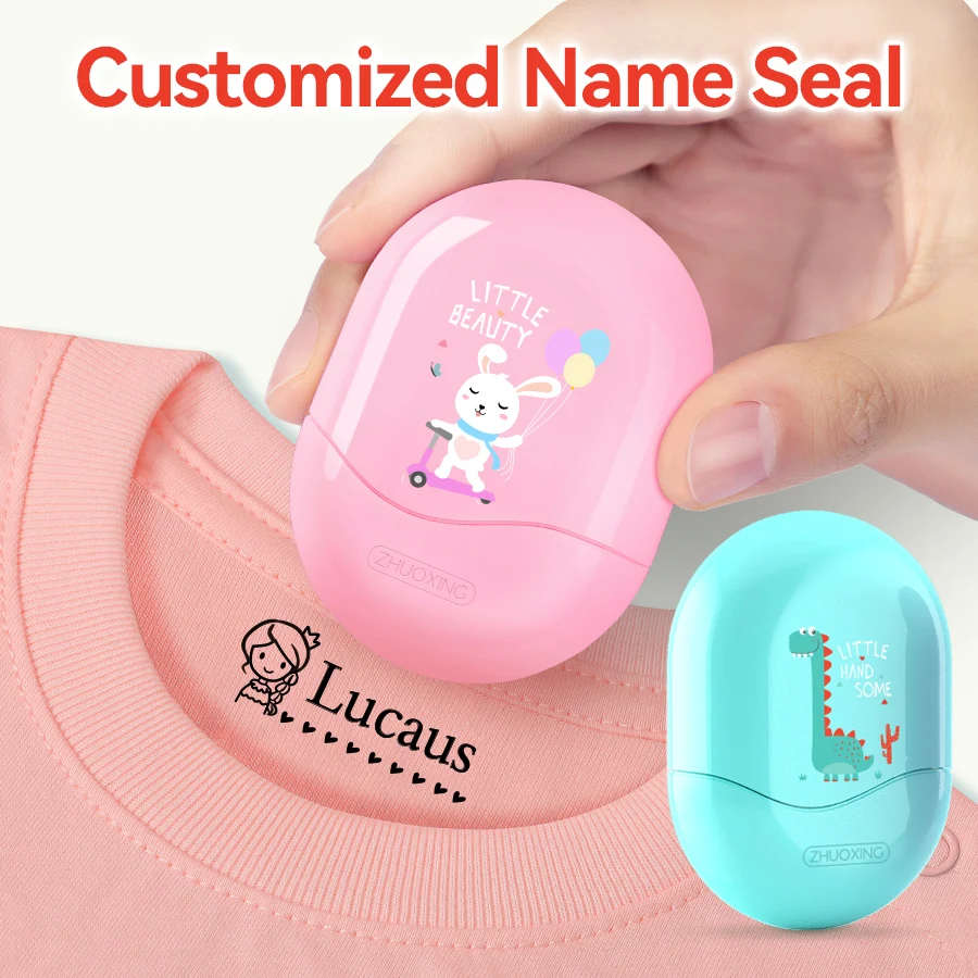 Personalized Student Name Stamp - Custom Waterproof Seal with Non-Fading Ink, Durable Travel-Friendly Gift for Children & School
