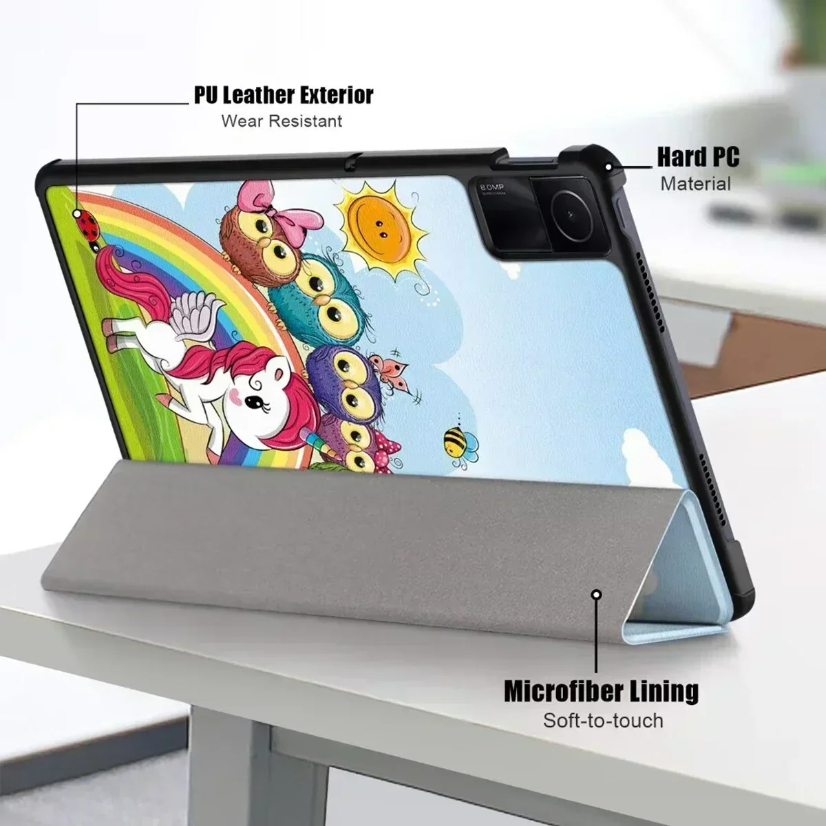 Funda para Xiaomi Redmi Pad SE 11 "Redmi Pad 10,61" Funda con soporte abatible Funda inteligente para Xiaomi Pad5 Pad6 Funda para tableta Auto Sleep/Wake
