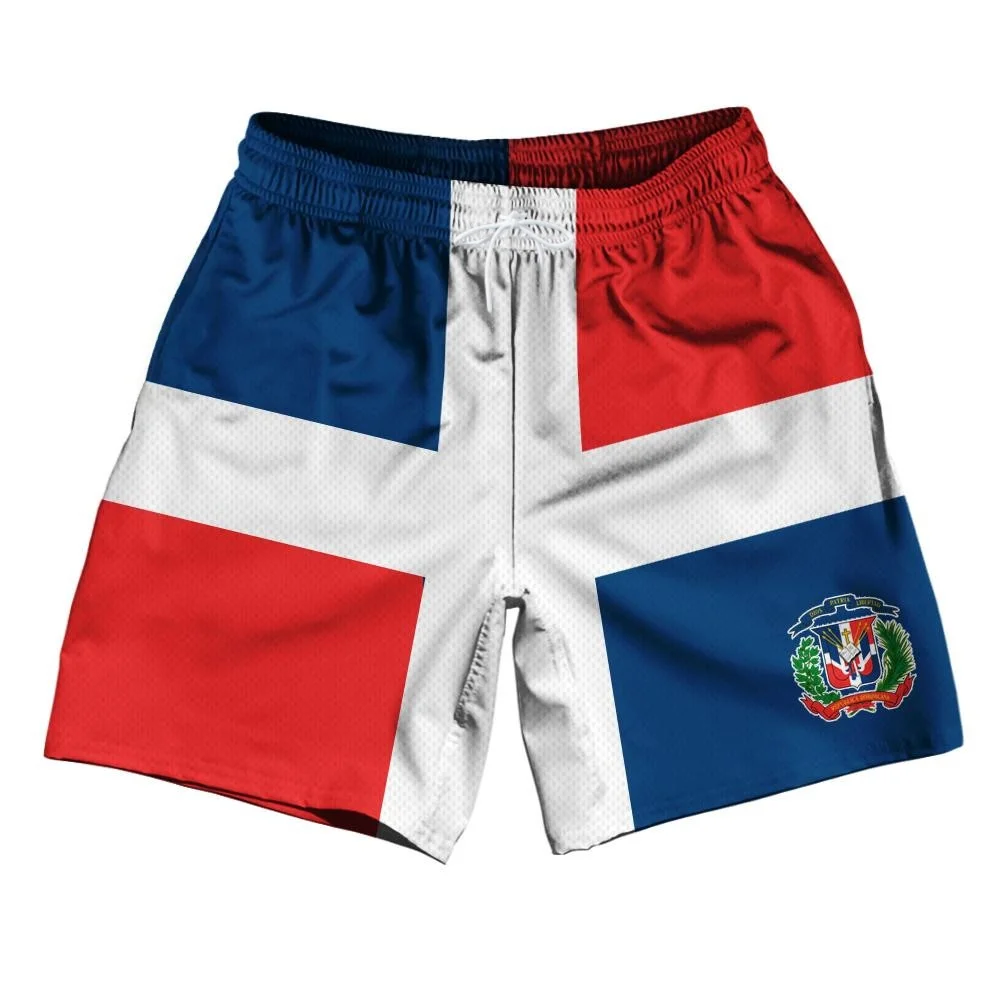 Jamaika, Brasilien, Dominikanische Republik Flaggen-Bedruckte Shorts, Schnelltrocknende Strandshorts für Männer und Frauen – Detail 4