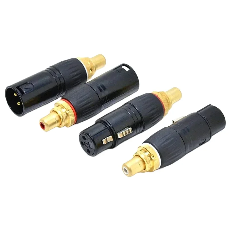 Conector de audio de alta fidelidad RCA a XLR macho hembra enchufes conectores chapados en oro