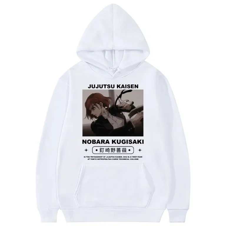 Anime Jujutsu Kaisen Kugisaki Nobara Print Hoodie Men Women Cartoon Casual Hoodies Unisex Hip Hop Streetwear Fashion Sweatshirt