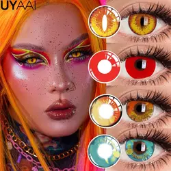 UYAAI 1 Pair Cosplay Contact Lenses for Eyes Colorful Yellow Anime Lenses for Cosplay MAKIMA Kitagawa Marin  Halloween Pupils