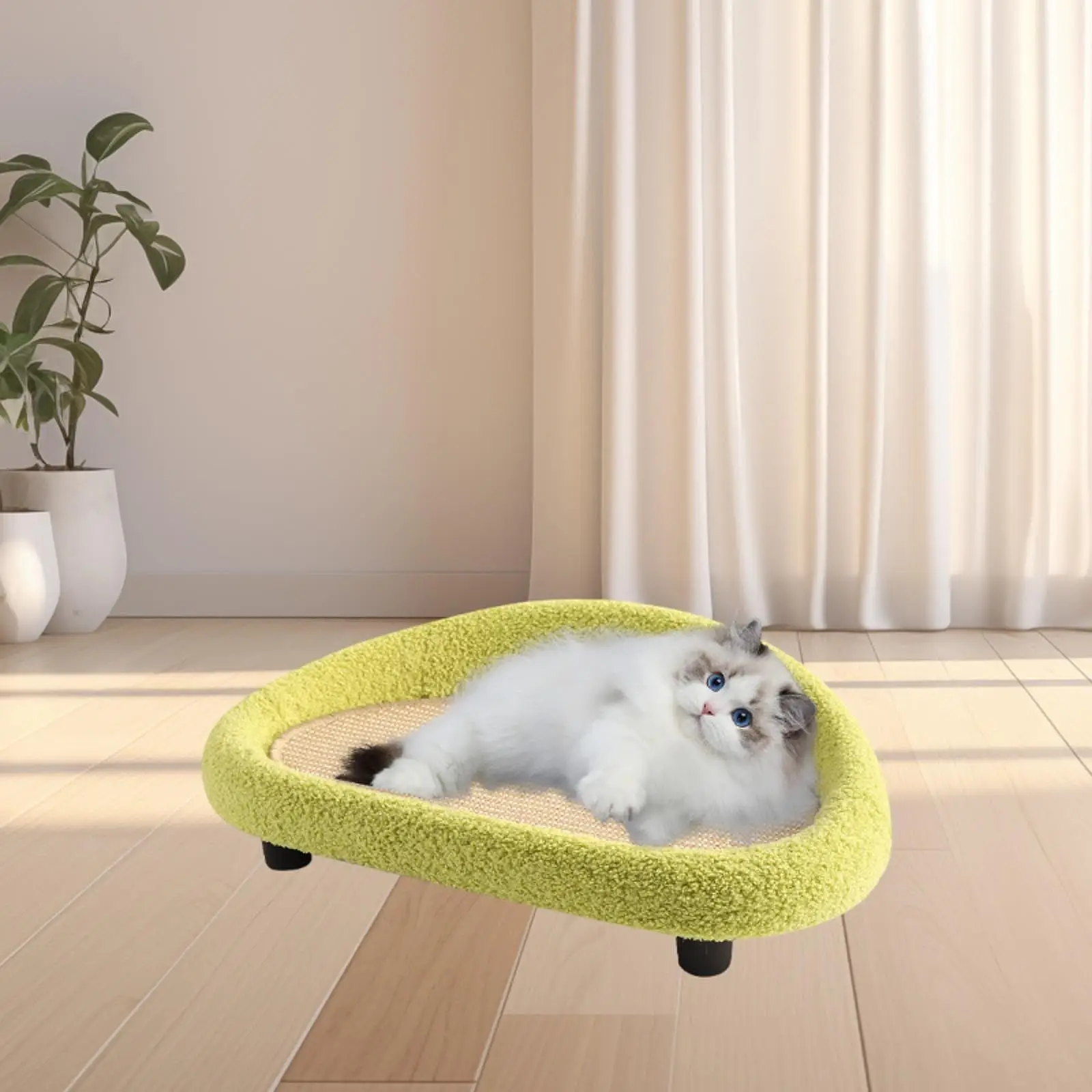 أريكة للقطط مع قاعدة غير قابلة للانزلاق مستلزمات الحيوانات الأليفة مستلزمات القطط أريكة للحيوانات الأليفة سرير للقطط صالة الخدش سرير للقطط للجرو والقطط الصغيرة #4