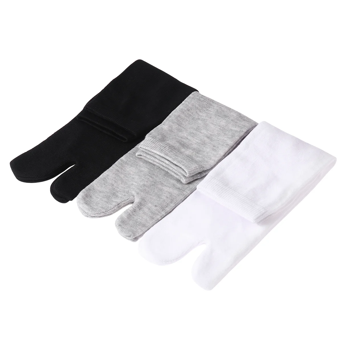 

ROSENICE 3 Pairs of Elastic Cotton Flop Socks (White+Grey+Black) Elastic toe socks Cotton toe socks Men toe socks