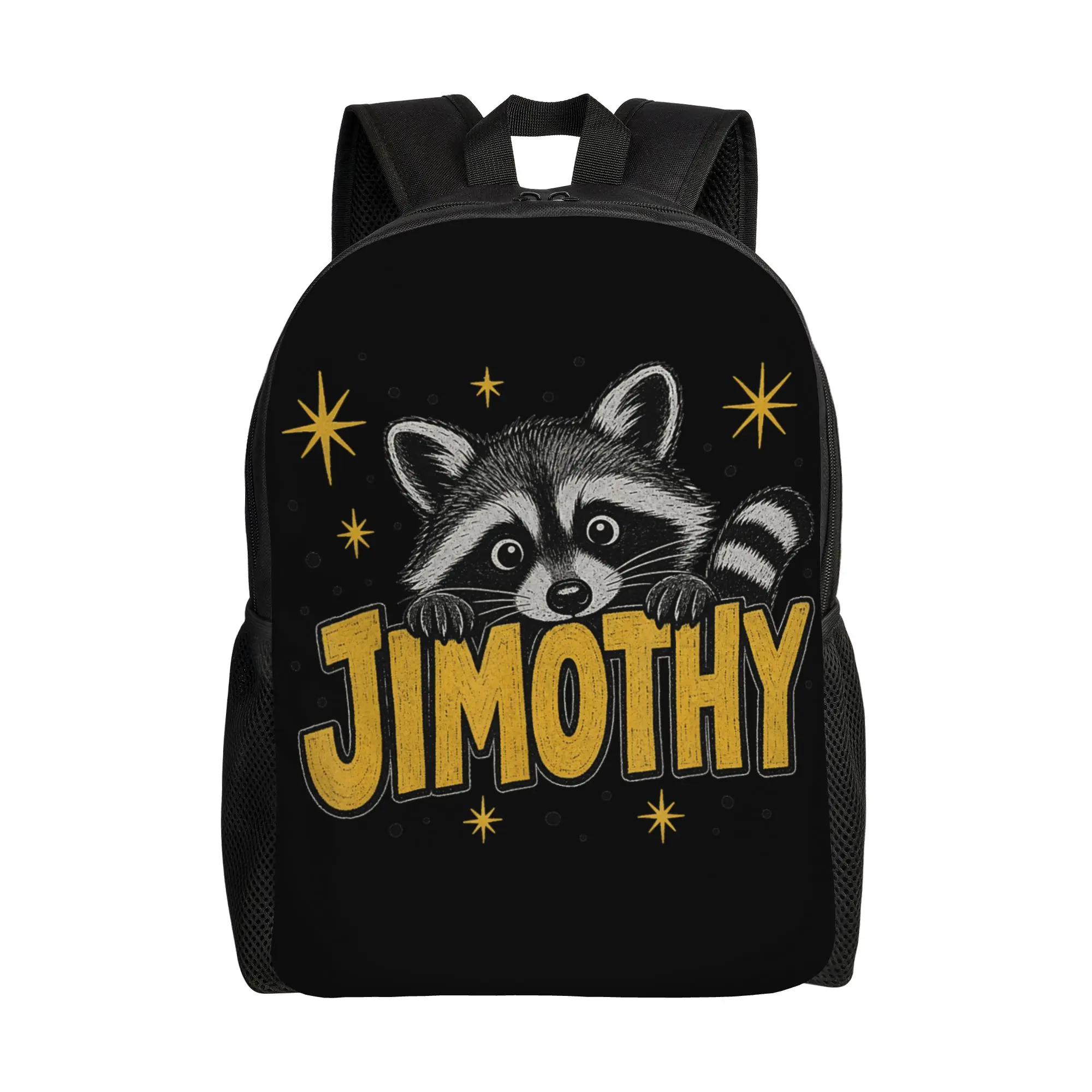 Jimothy Raccoon Starry Night Animal Backpack  Workout Backpacks Boy Fun School Bags Designer Breathable Rucksack