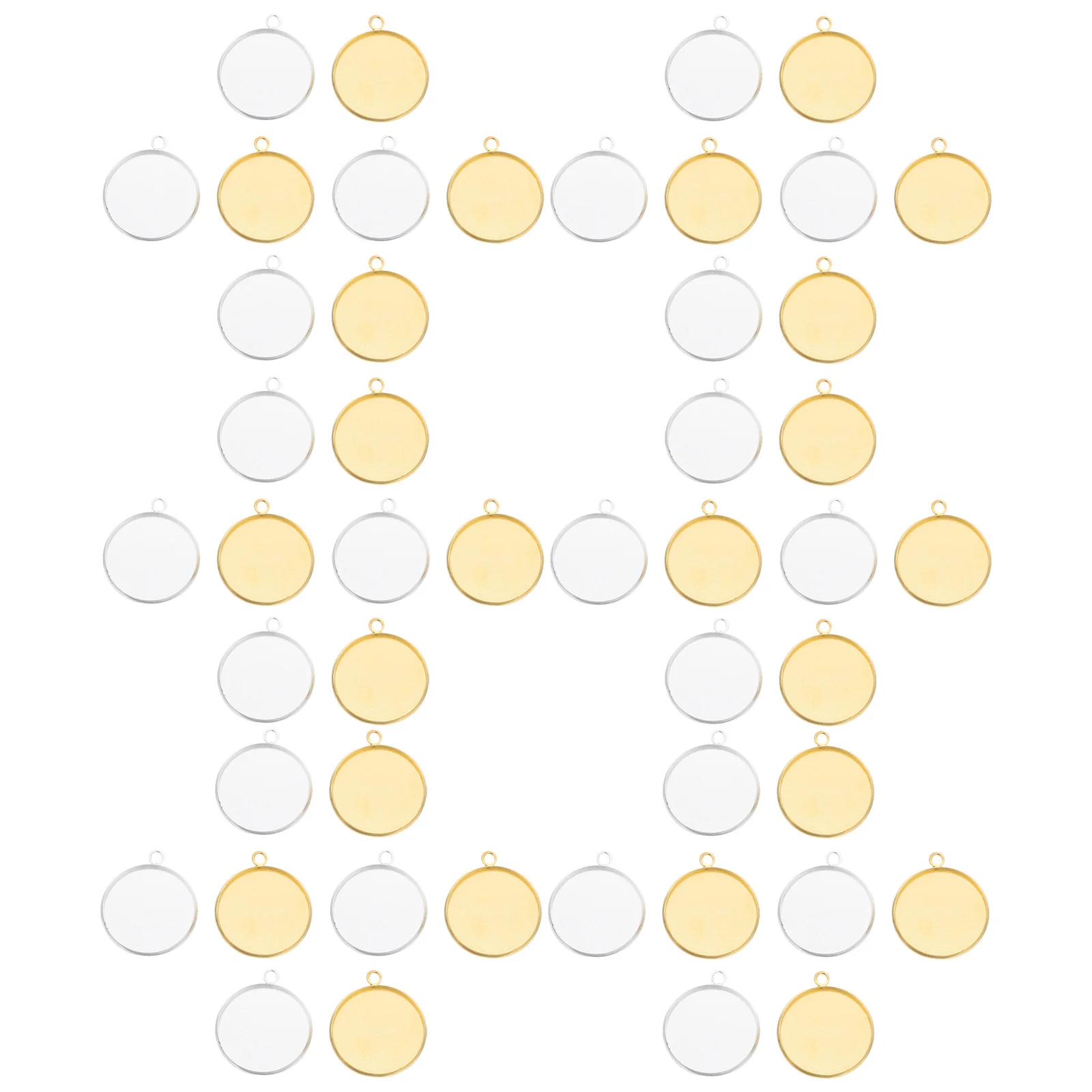 

60Pcs Round Bezel Pendant Trays Blank Base Settings DIY Jewelry Making Photo Pendant Charm Trays Bezel Tray Base