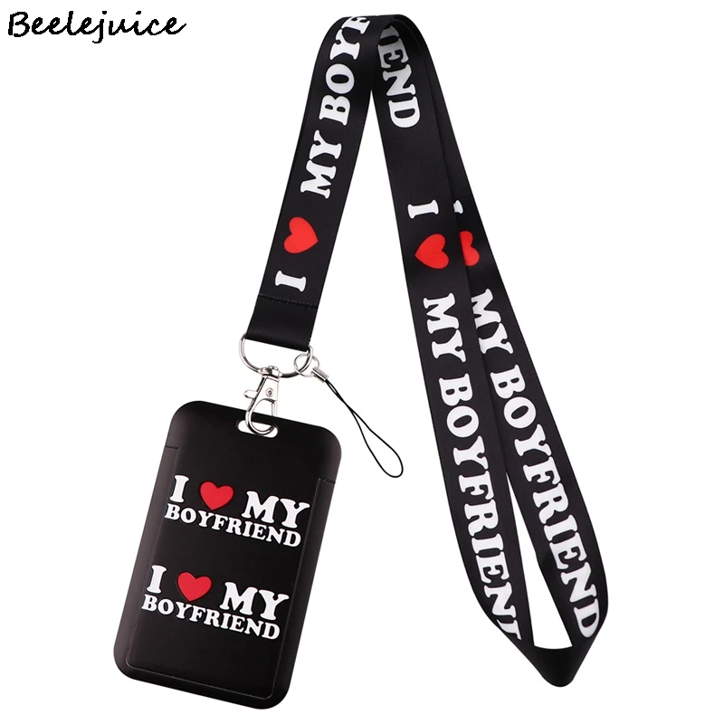 Textual quotation Hearts Lanyard Keys Phone Holder Funny Neck Strap With Keyring ID Card DIY Animal webbings ribbons Hang Rope