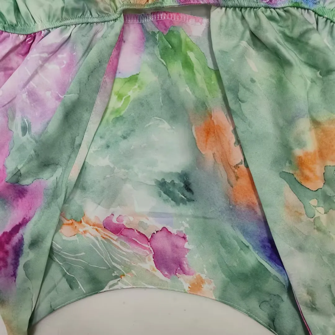 Jinia 여름 히피 보헤미안 여성 긴 소매 비치 맥시 드레스 섹시한 백리스 타이 염색 슬링 드레스 2024 Ladies vocal streetwea