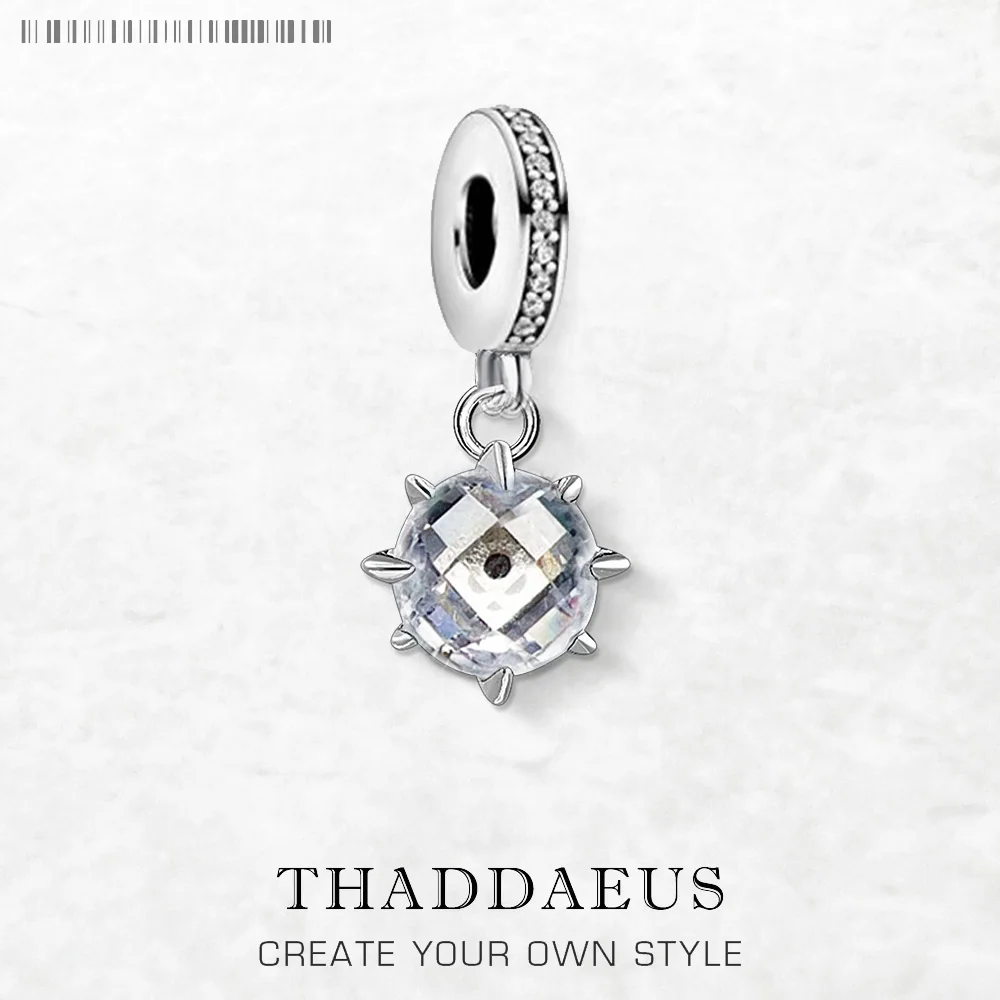 

Pendant Dangle Charm White Stone Brand New Fine Jewelry Real 925 Sterling Silver Trendy Lucky Gift For Women