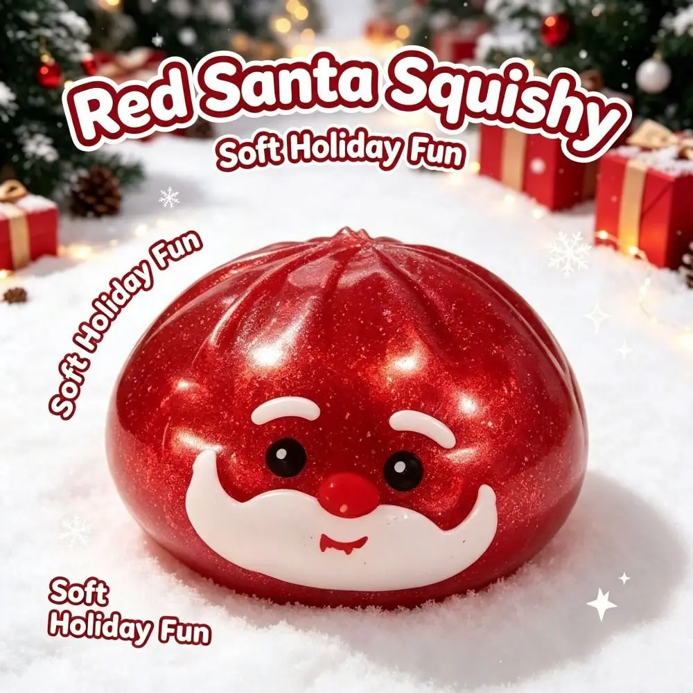 Snowman Christmas Dumplings Squishy Toy Santa Claus Soft Fidget Squeeze Fidget Toy Realistic Lightweight Santa Squeeze Toy