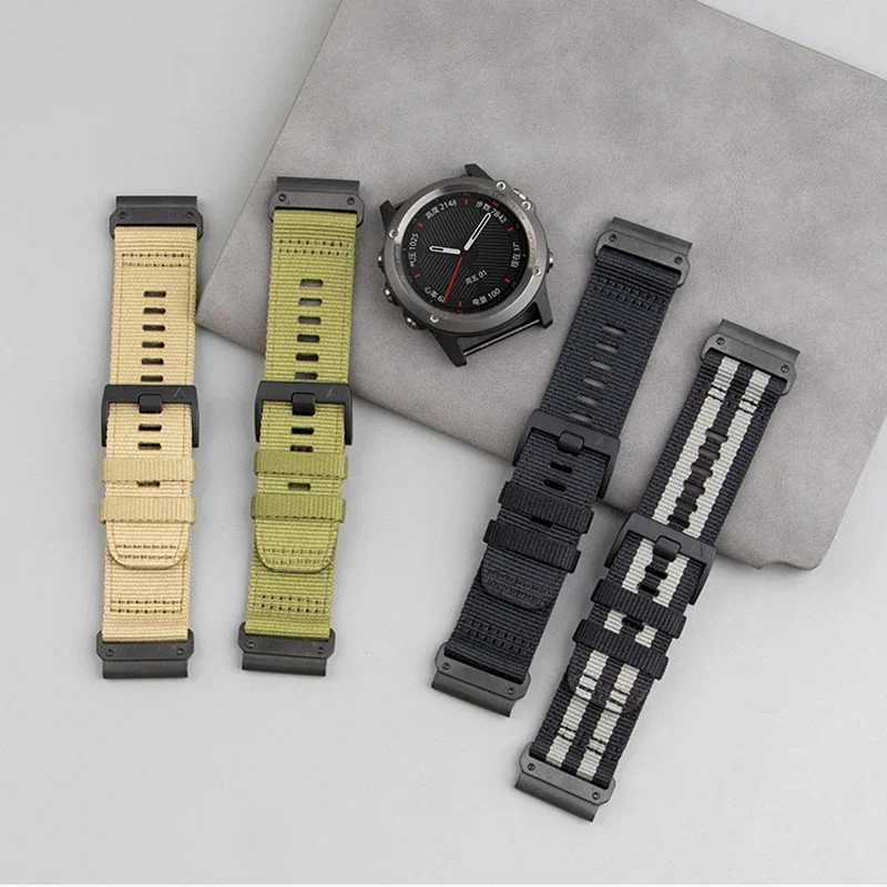 Płócienny pasek QuickFit 22mm/26mm do Garmin Fenix 8 7 7X pro 6 6X Epix pro 2 5 5X plus Descent G1 mk3i 965 955 Bransoletka z paskiem