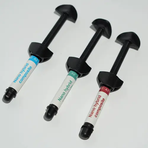 Imagen 2 del producto 5 uds/Kit de resina compuesta Dental A1 A2 A3 A3.5 B1 resina Hybird resistente a la luz Material de relleno Dental de resina compuesta 4g