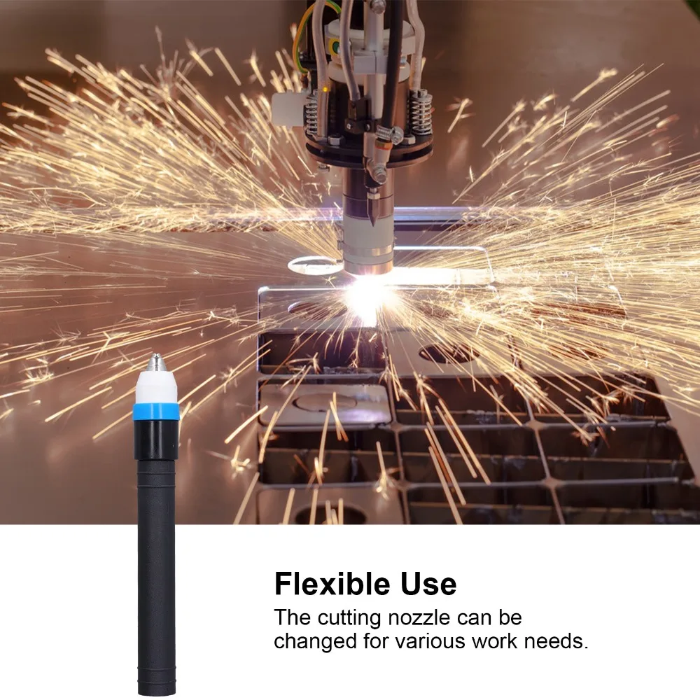 P80 Plasma Cutter Torch Straight Shank Metal Rubber Plasma Cutting Head Black Straight Handle Plasma Cutting Gun
