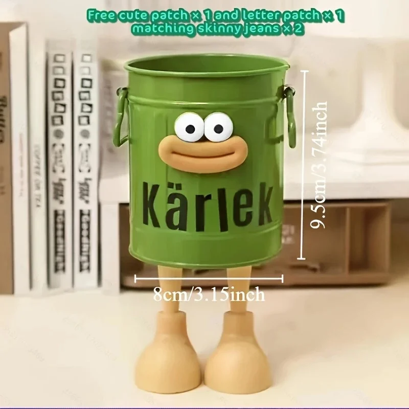 1pc Cartoon Personality Pen Holder Set, Desktop Organizer Bucket, Ideal Gift For Home And Study Stationery Storage JJ1891TTG