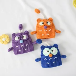 Cute Owl Design Crochet Keychian For Car Keys Holder Handmaking Knitted Animal Bag Keychains For Keys Storage Custom Packaging