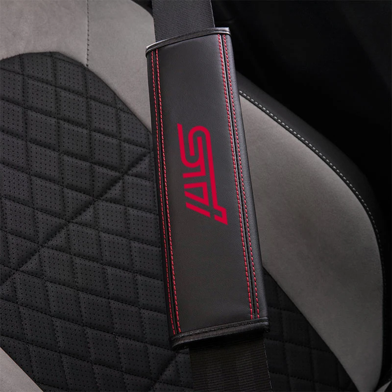 For Subaru Impreza Legacy WRX STI BRZ Forester Levorg XV Outback 1pc Cowhide Car Interior Seat Belt Protector Cover Accessories