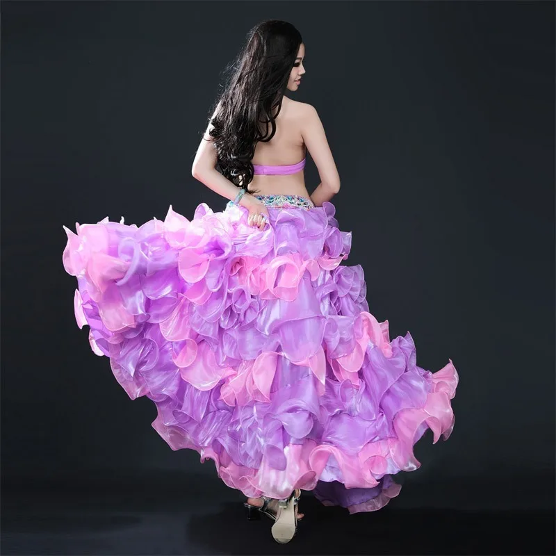 Terno de dança do ventre personalizado, traje de performance, dança oriental, sexy, sutiã, cinto, saia, 3 peças, roupas femininas