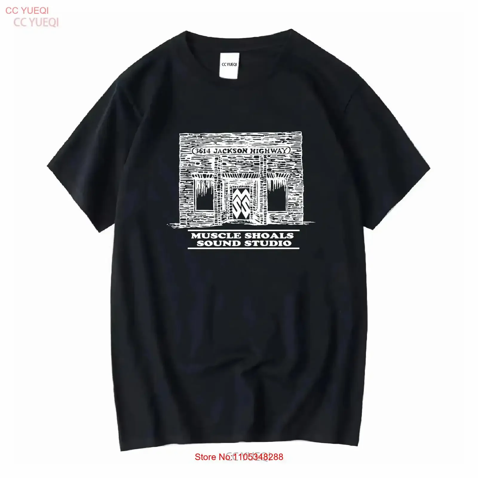 Muscle Shoals Sound Studio 3614 Jackson HW Herren-T-Shirt, amerikanisches, lässiges, gewaschenes Vintage-Streetwear-Oberteil für den Alltag, für Herren